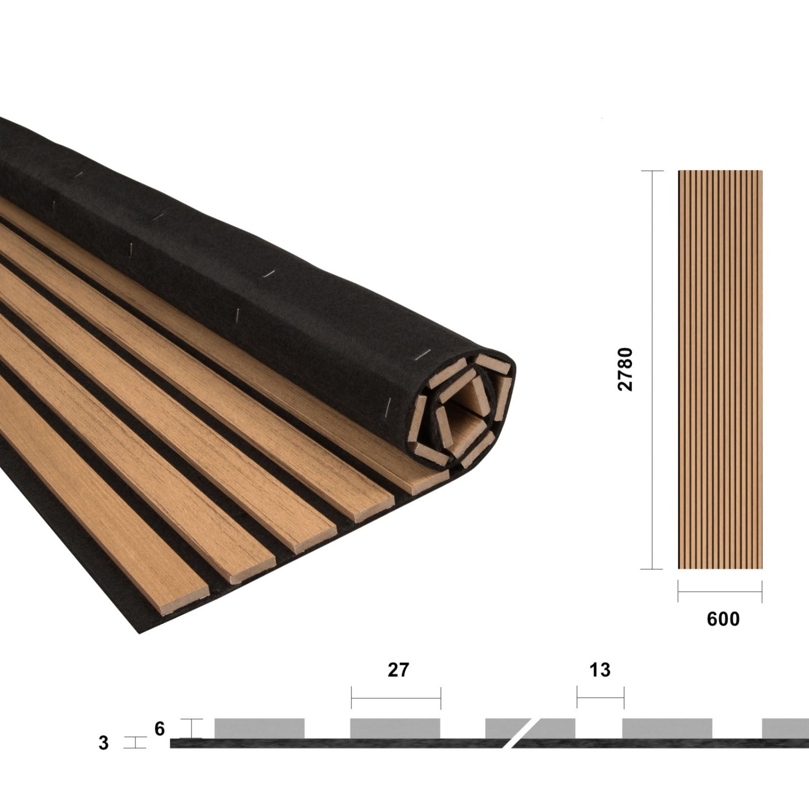 Amazon Teak acoustic slat panel