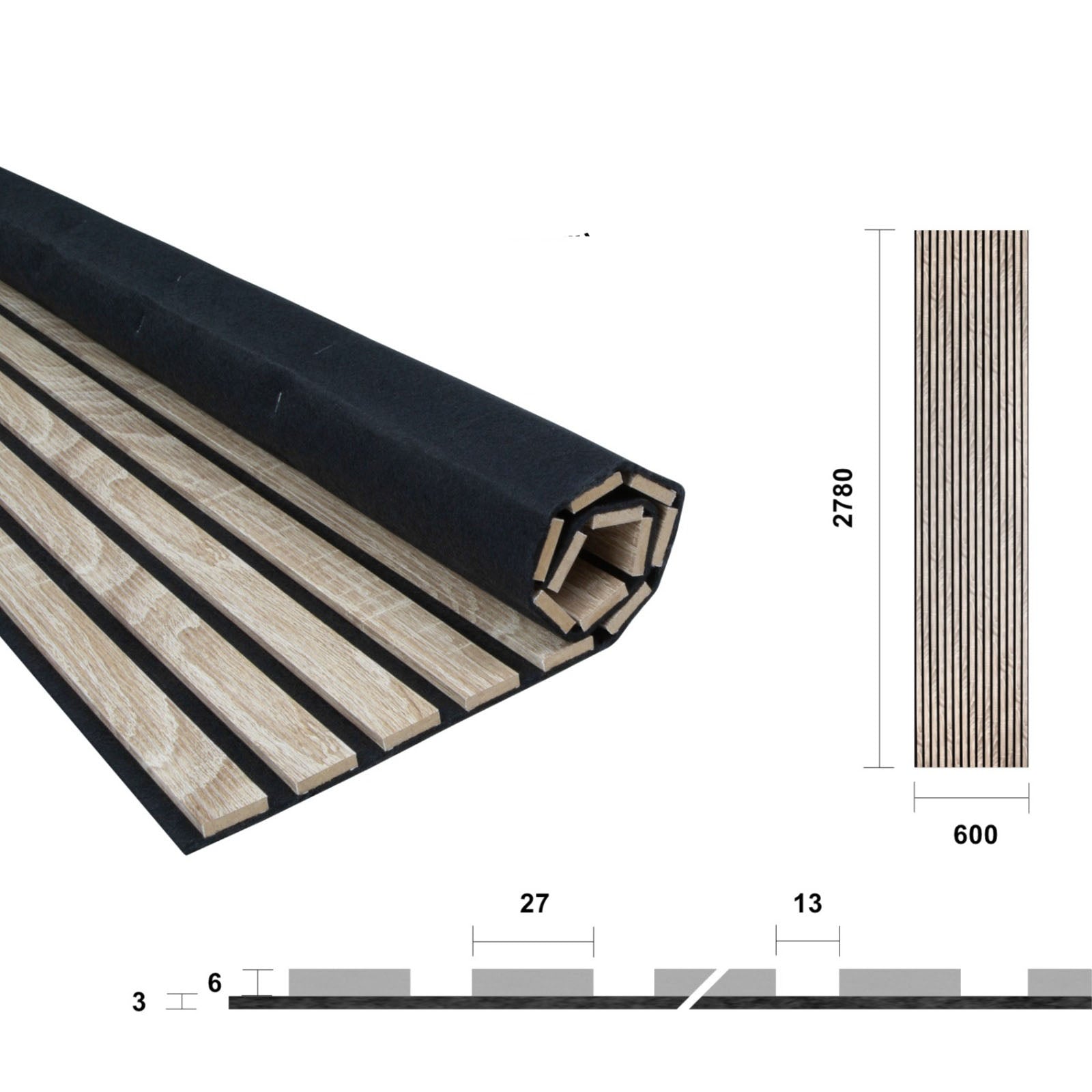 Baltic Oak acoustic slat panel