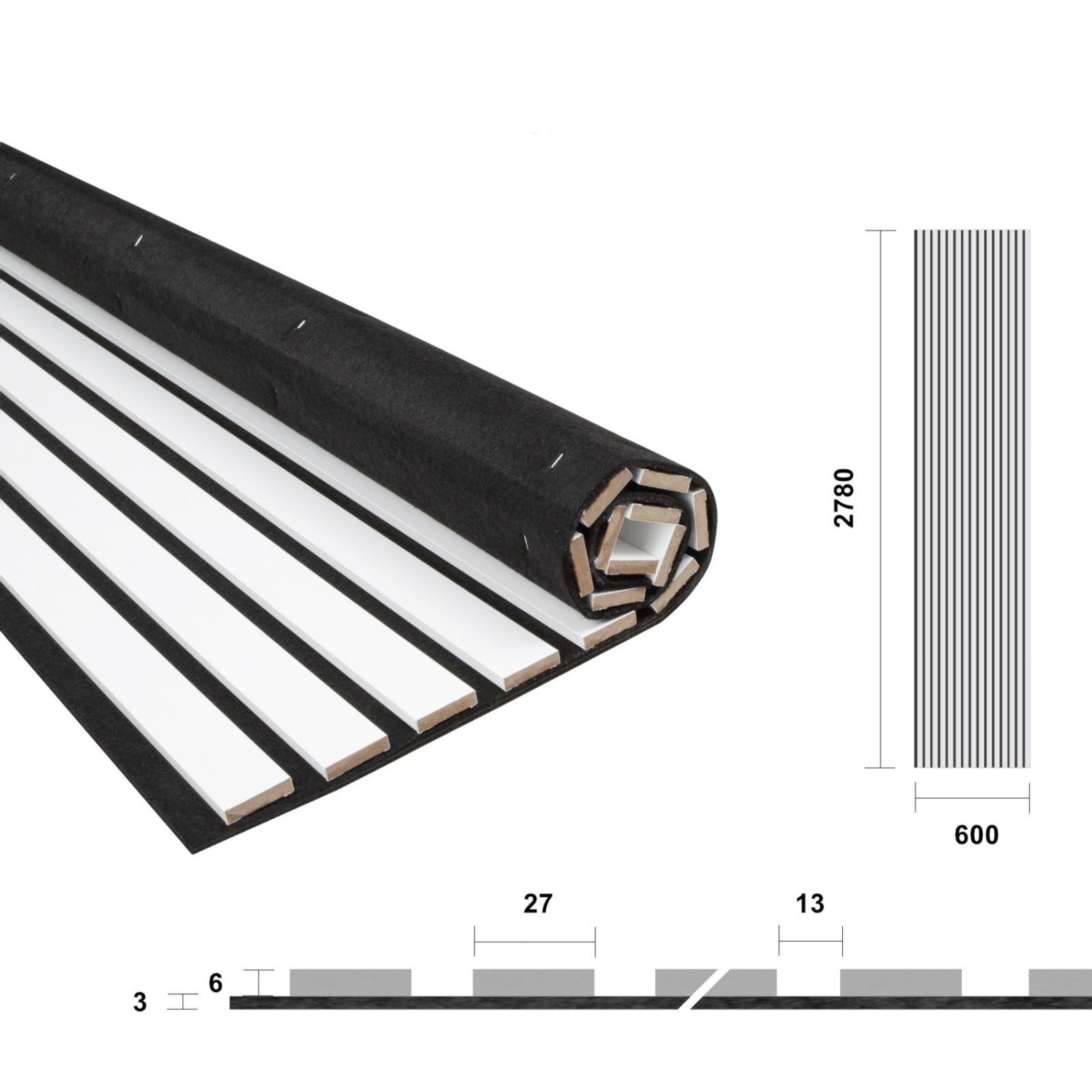 White acoustic slat panel
